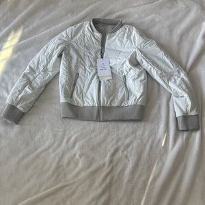 Lululemon Reversible Insulated Bomber Jacket - Size Small, Raw Linen/Bone